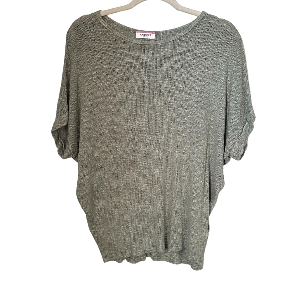 ANDREE BY UNIT Light Olive Green Knit Dolman Sleeve Top